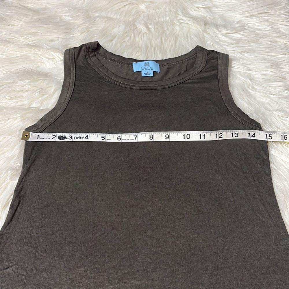 NWT CeCe Dark Green Tank Size S - Picture 5 of 12
